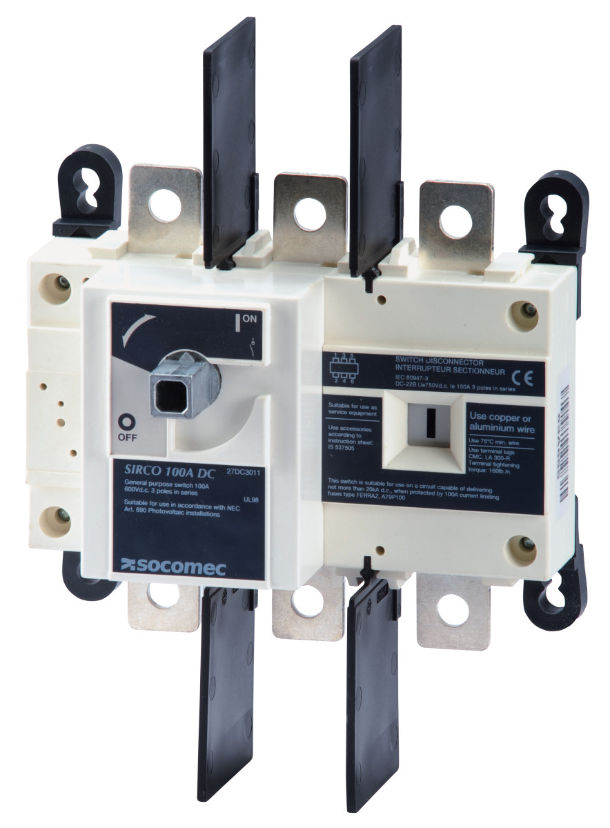 Socomec AC LOAD BREAK SWITCH Niet-Smeltbare uitschakelaar standaarden sirco ul 98 3P 200a 690 vac