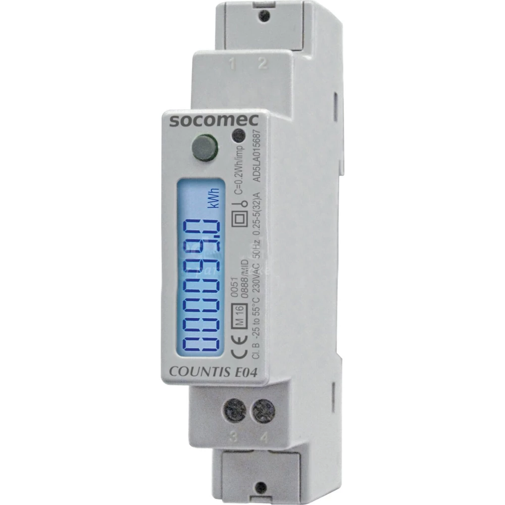 Socomec COUNTIS P0x Countis P04 1-phase mid energy meter, modbus, up to 45a direct connect