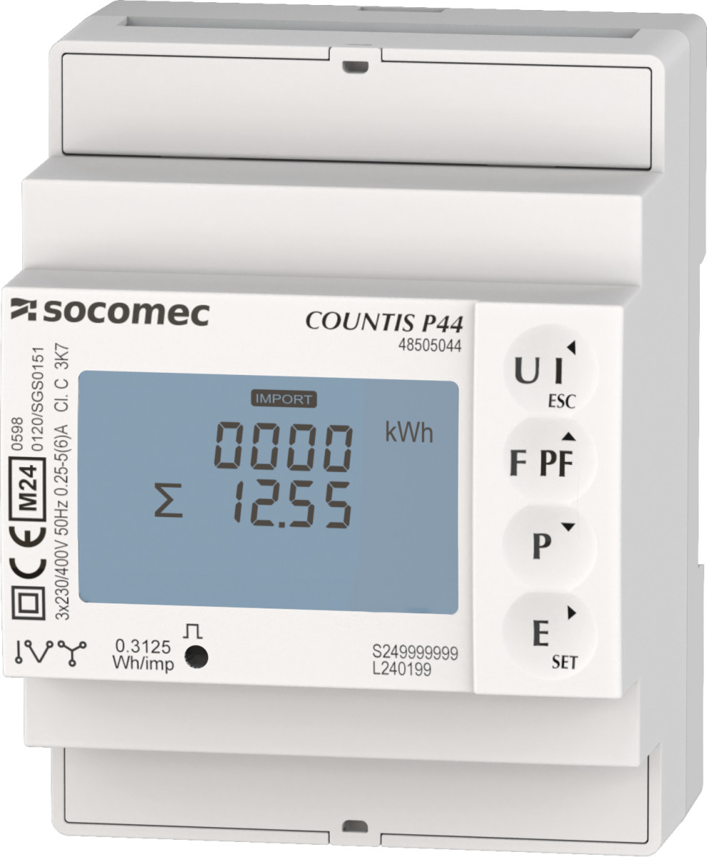 Socomec COUNTIS P4x Energiemeter Countis P44 drie/vier geleiders 3PH CT1-5a, mid modbus