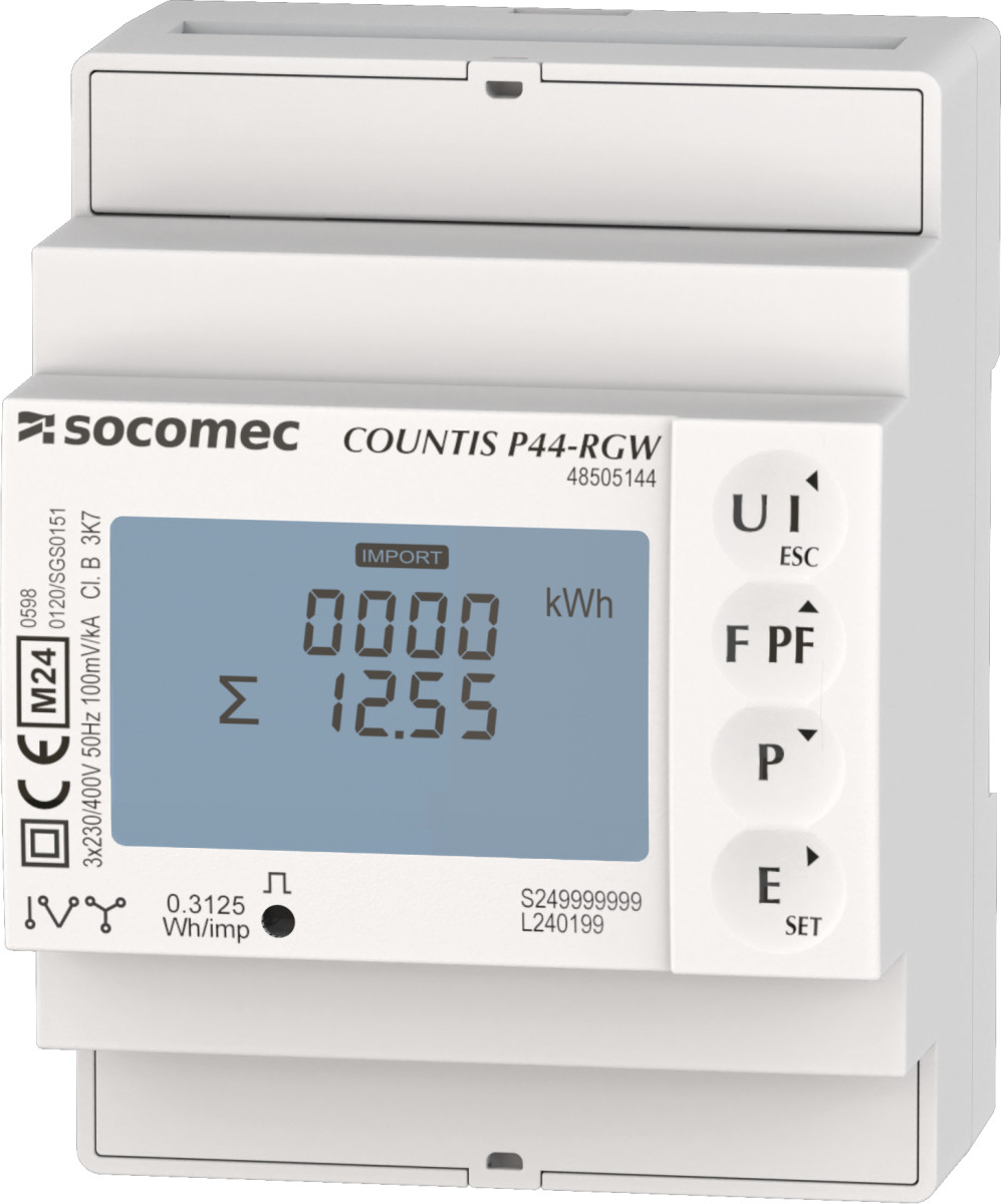 Socomec COUNTIS P4x Energiemeter Countis P44 drie/vier geleider RGW, mid modbus