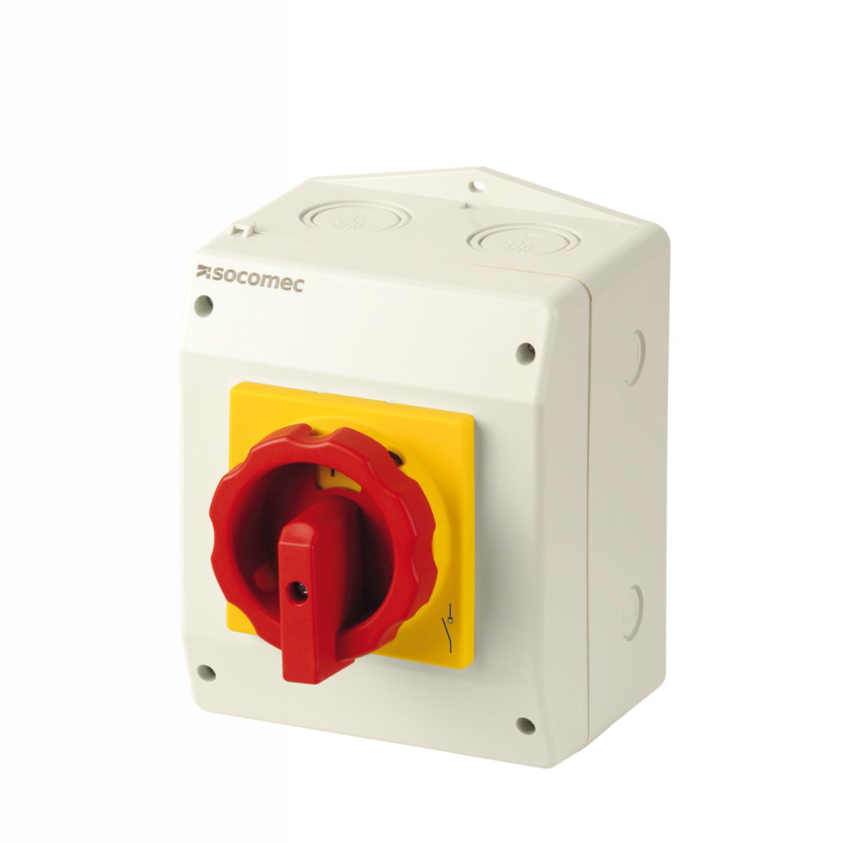 Socomec ENCLOSED SWITCH Encl. como 3x32a yellow/red handle