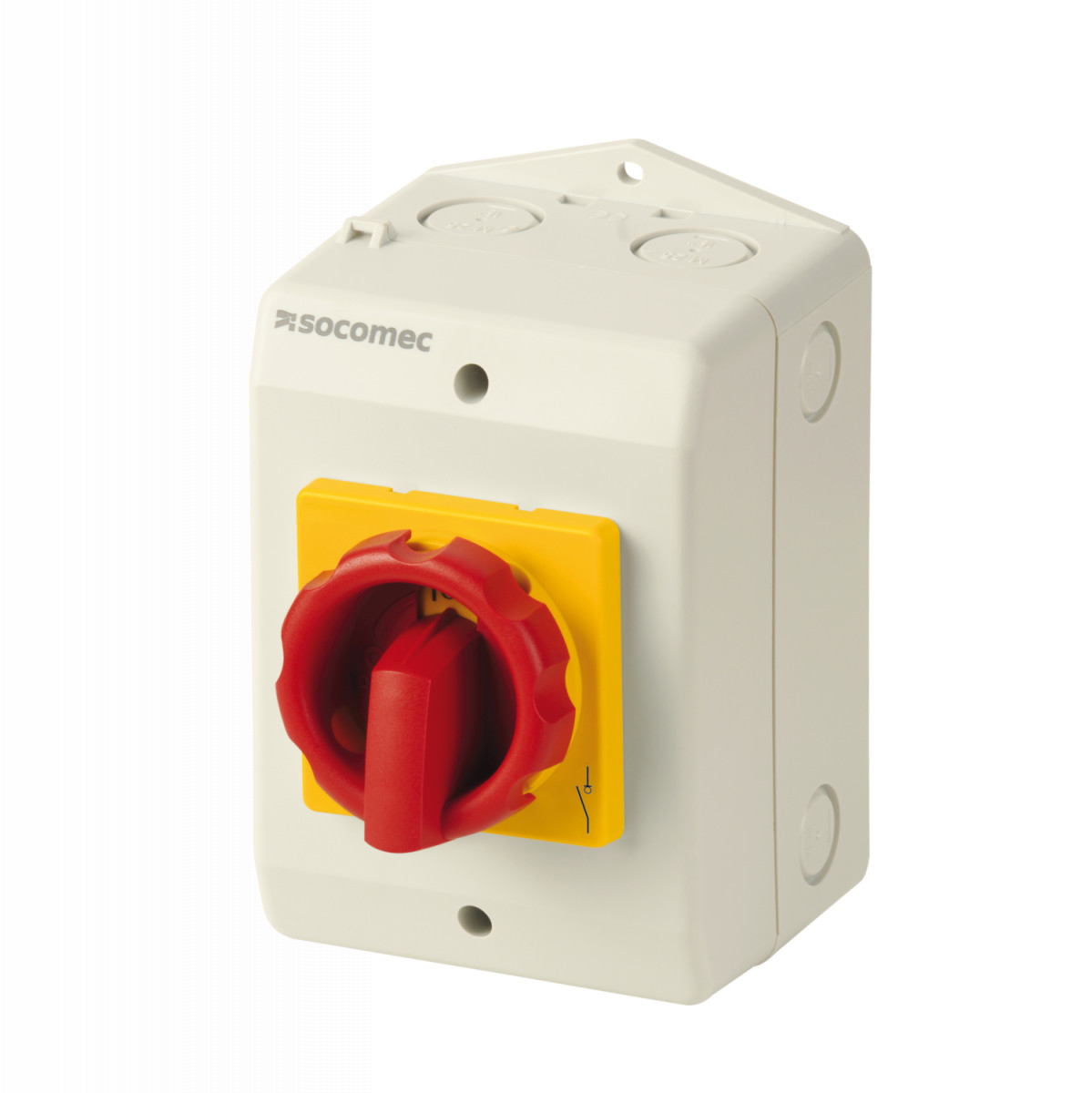Socomec ENCLOSED SWITCH Encl. como 4x100a yellow/red handle
