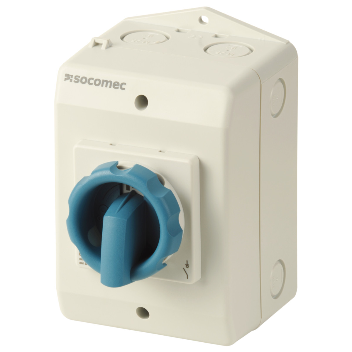 Socomec ENCLOSED SWITCH Encl. como 6x63a blue/grey handle