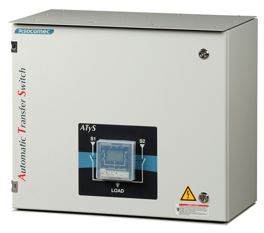 Socomec ENCLOSED SWITCH Automatische Omschakelaar atys G 4P 250a in stalen behuizing ip54