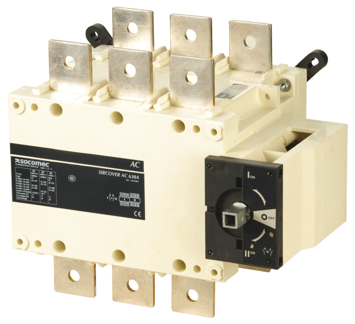 Socomec MANUAL CHANGEOVER SWITCH Handgeschakelde Omschakelaar sircover I-0-ii 3P 500a