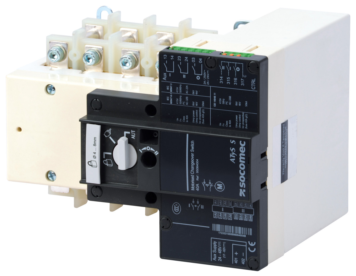 Socomec MOTORISED CHANGEOVER SWITCH Atys SD 4x80a F 230vac 2X