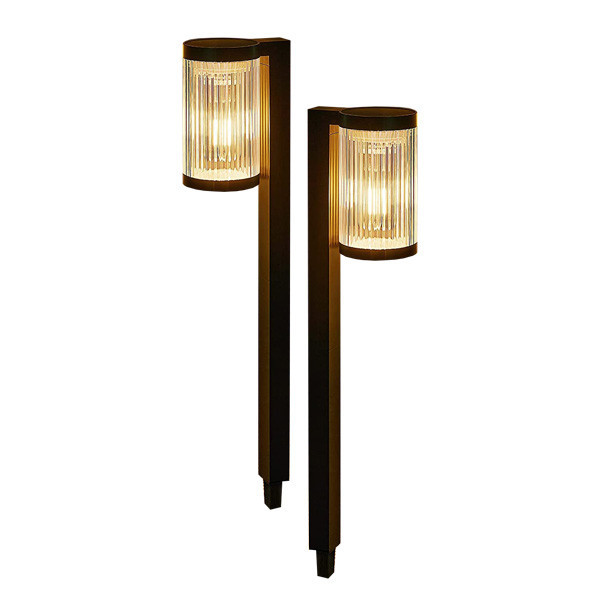 Solar tuinlantaarn Ø78MM 58CM hoog 2 stuks incl. batterij