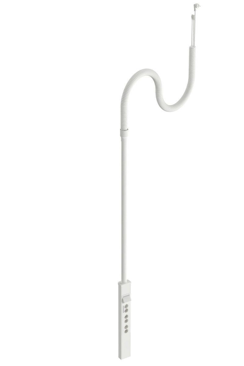 Stago Alu Zuil vrijstaand enkel 2,1M 6XWCD 2XRJ45 utp hoek R9003