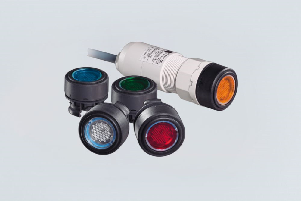 Stahl bedieningsdeel paneelinbouw Lamp-Drukknop, 12-254V wit, rood, geel, groen, blauw 6 meter aansluitk