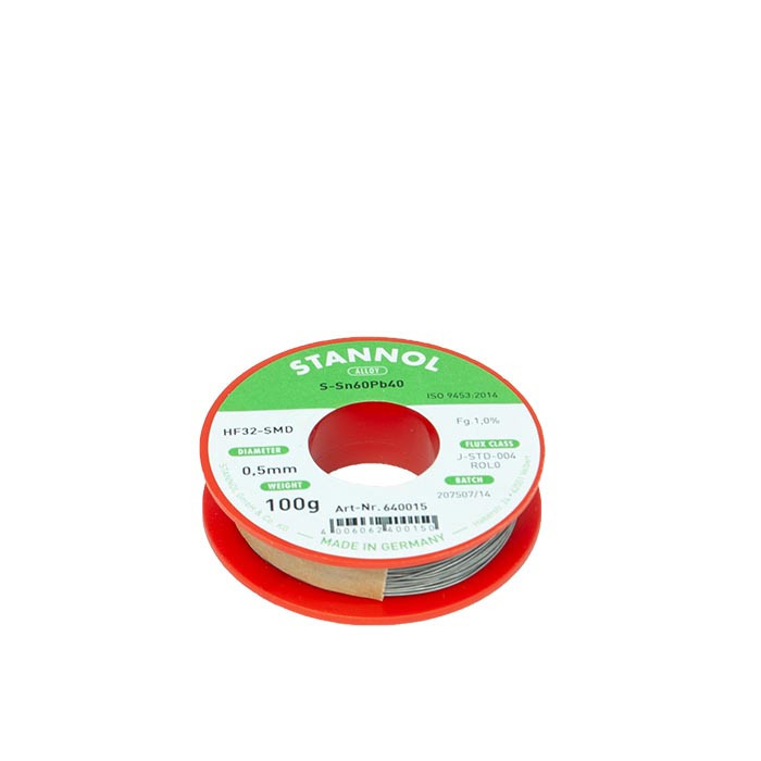 Stannol Soldeer- en lastechniek Soldeertin HF32 SMD SN60PB40 Ø 0,5MM 100G