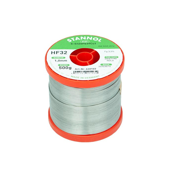 Stannol Soldeer- en lastechniek Soldeertin HF32 sn60pb39cu1 Ø 1,0MM 500G