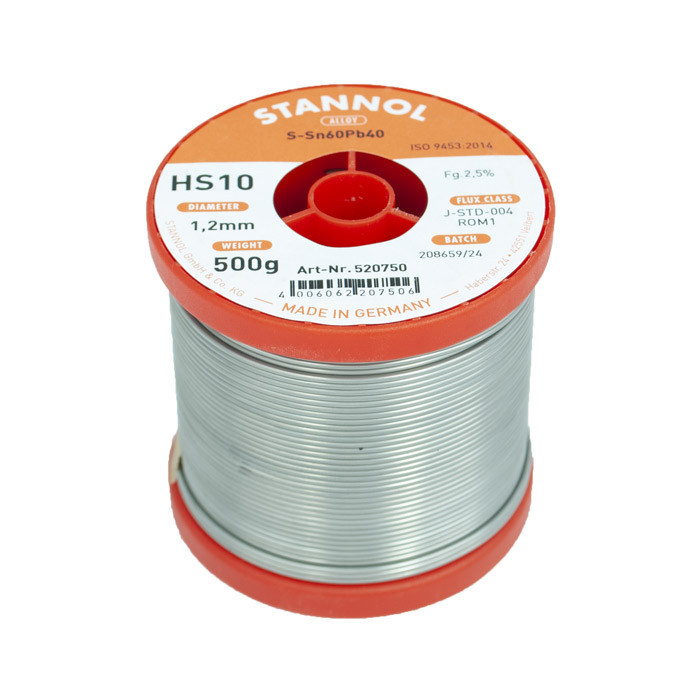 Stannol Soldeer- en lastechniek Soldeertin HS10 2510 SN60PB40 Ø 1,2MM 500G