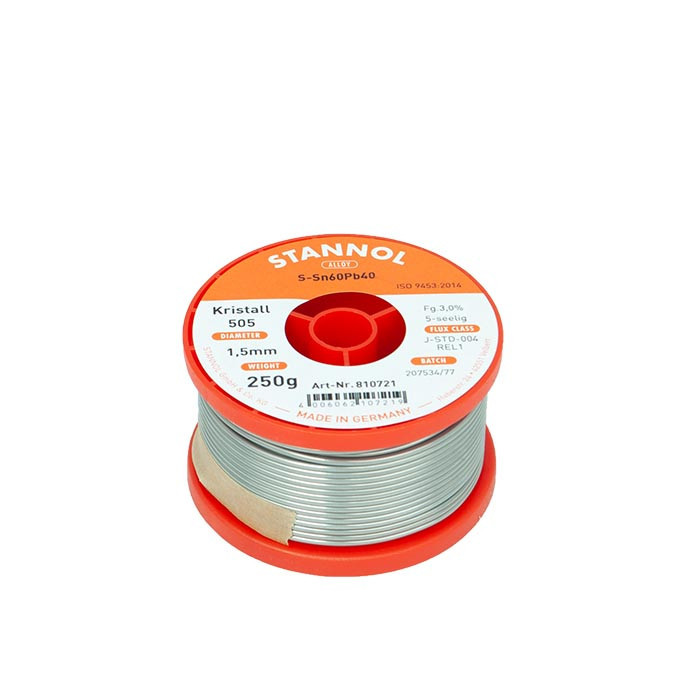 Stannol Soldeer- en lastechniek Soldeertin kristal 505 SN60PB40 Ø 1,5MM 250G