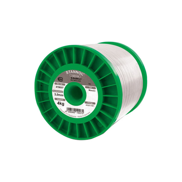Stannol Soldeer- en lastechniek Soldeertin massief S-SN99,3cu0,7 Ø 3,0MM 4000G
