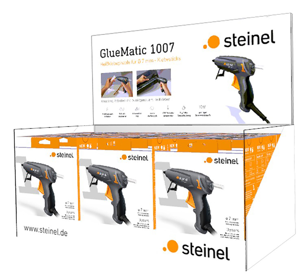 Steinel Gluematic Counter display glue gun 1007 (12 stuks)