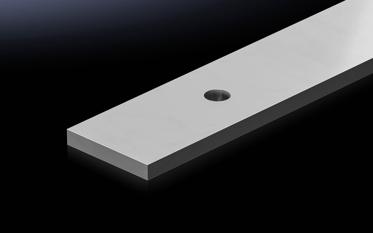 SV Cu-rail 50x10 vertind geboord L=785MM