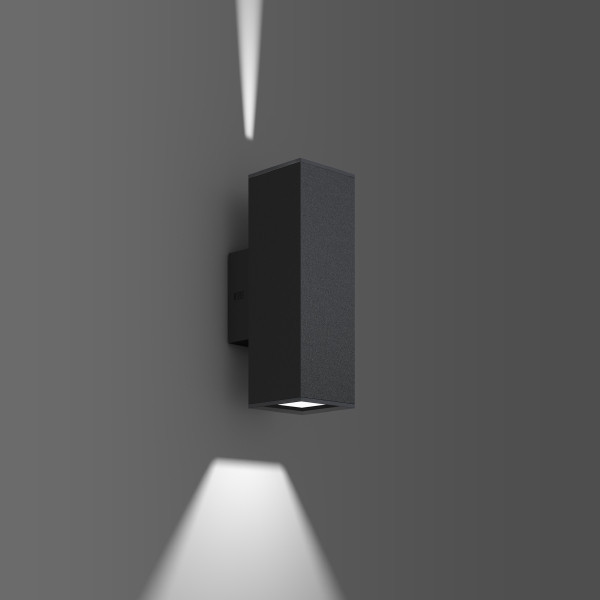 Techno, 6,4 W, 300 LM, 830, antraciet, on/off wandarmaturen, L 100 B 1