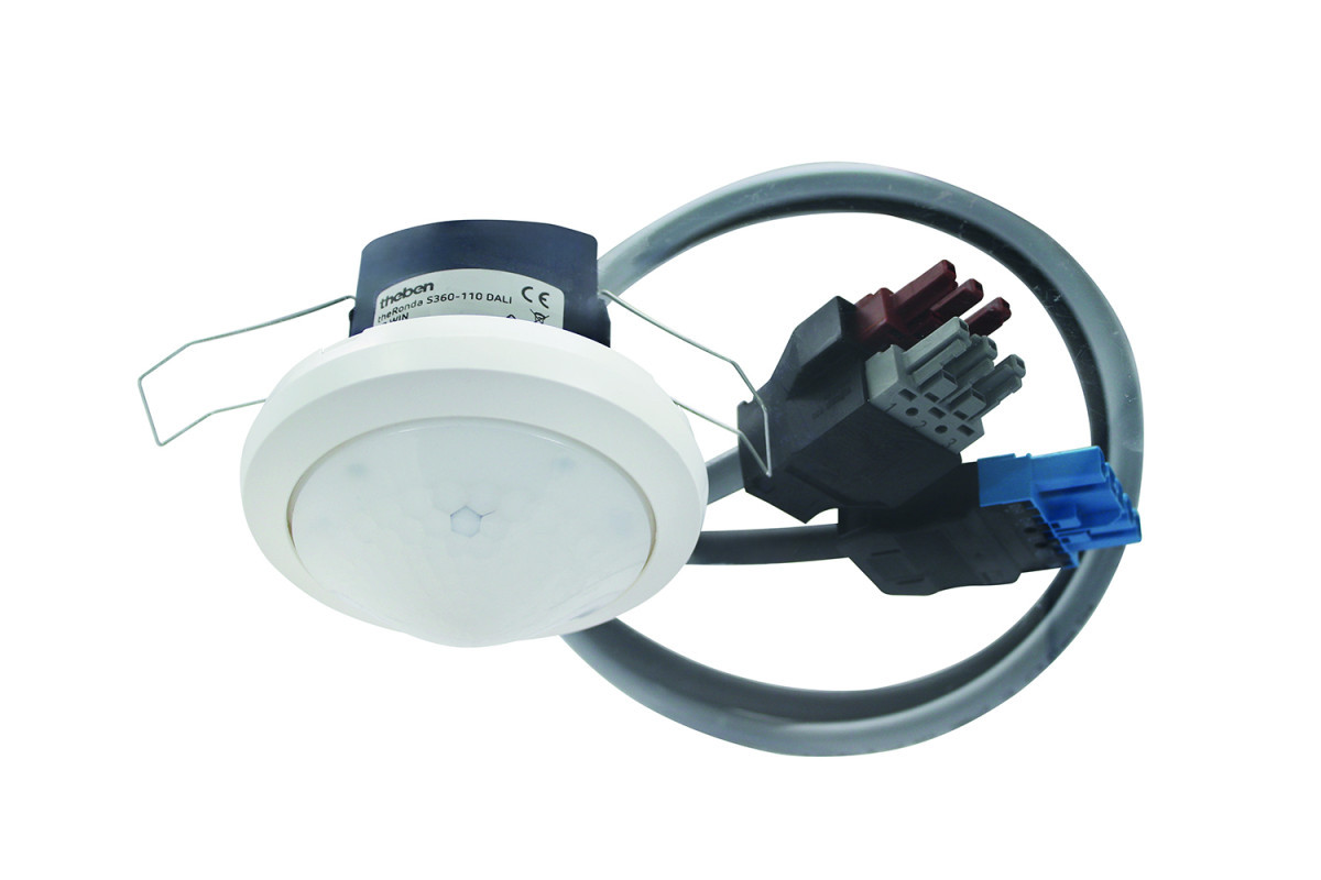 Theben Aanwezigheidsmelder voor gangen 1xlicht plafondinbouw up 30x5m wit (theronda S360-110 dali SP win)