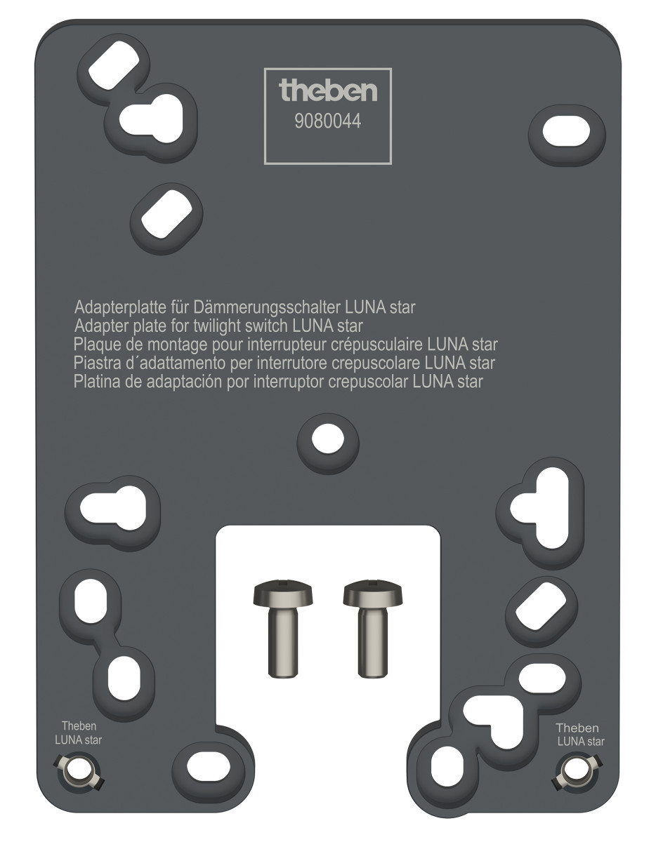 Theben Accessoires Adapterplaat Voor luna star schemerschakelaar, antraciet