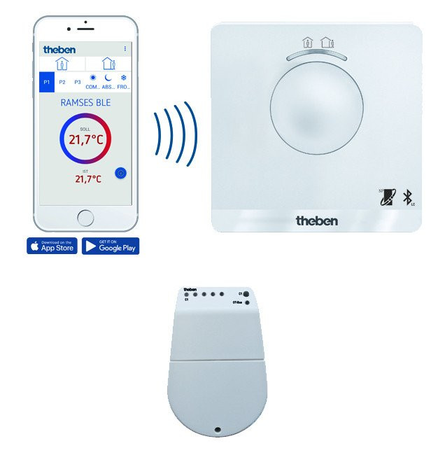 Theben Ramses Digitale-Thermostaatklok weekprogramma, app bediening, externe schakel