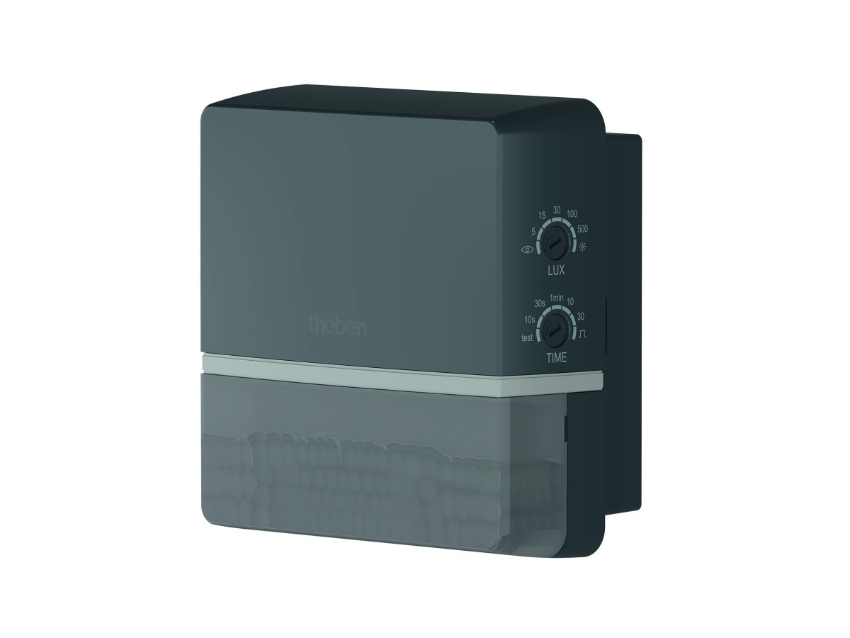 Theben Tecta Bewegingsmelder Voor wandmontage, 180°, 14 M, antraciet