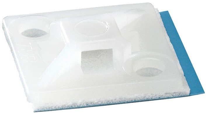 Abb Zadel met 4 ingangen schroef/lijm voor kabelbinders tot 3,6MM naturel