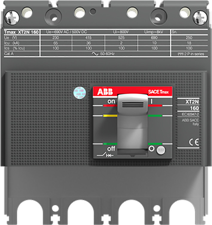 Tmax XT2N 160 4P vast met vooraansluiting automaat gedeelte zonder bev