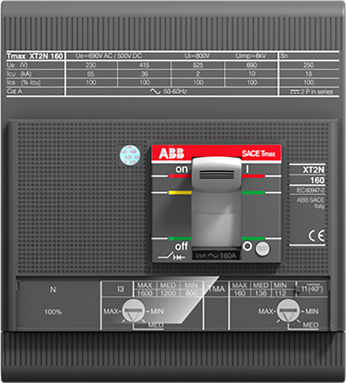 Tmax XT2N 160/R160 4P vast met vooraansluiting generator therm. magn.