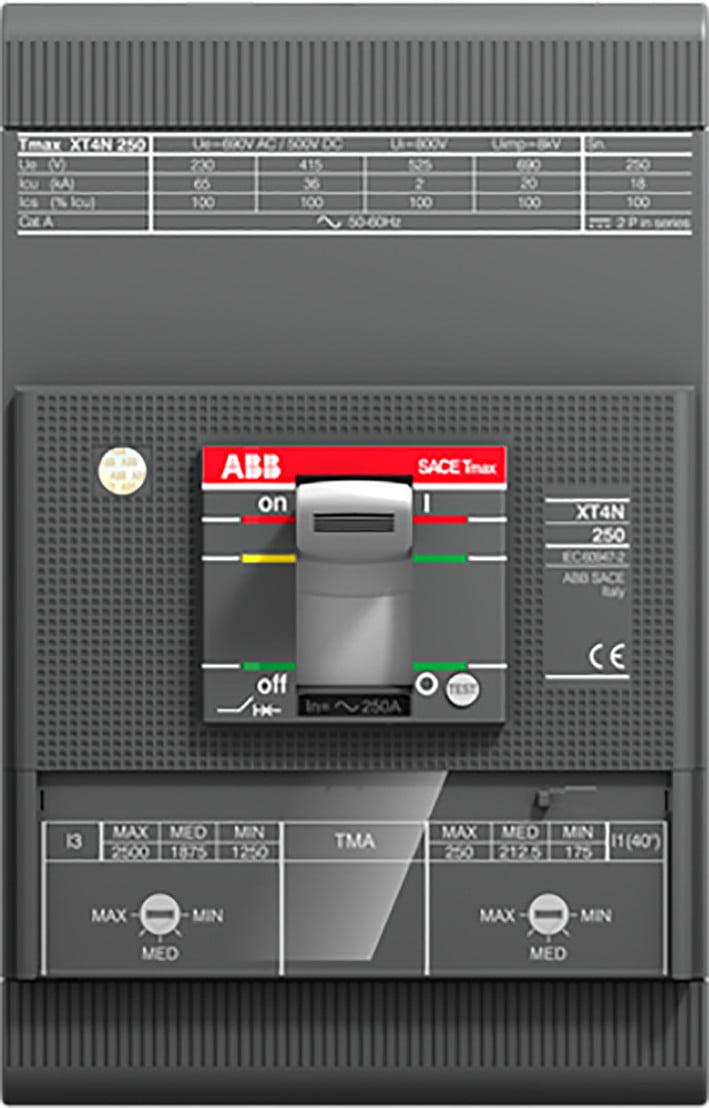 Tmax XT4H 160/R 32 3P vast met vooraansluiting instelbare therm. en va