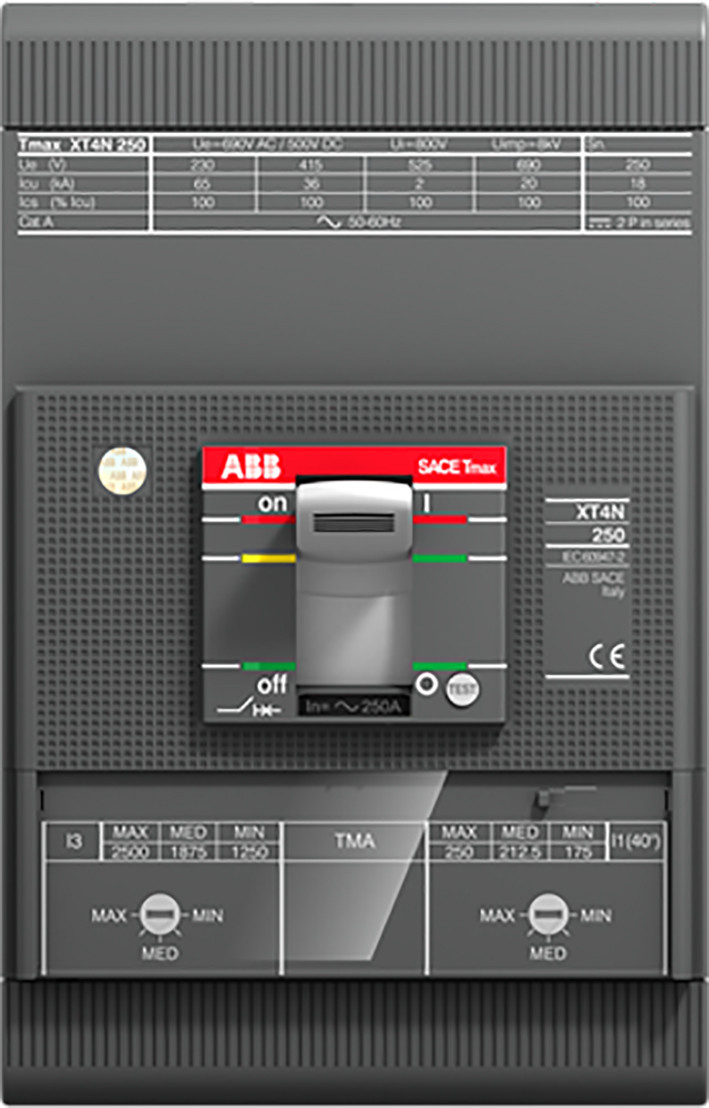 Tmax XT4H 160/R 50 3P vast met vooraansluiting instelbare therm. en ma