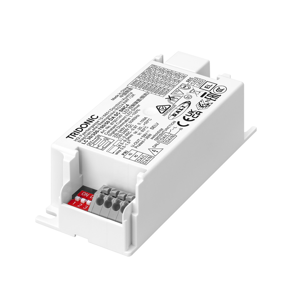 Tridonic LC da SNC4 leddriver dynamisch dimbaar 5.25 - 30W 15 - 50V ip20