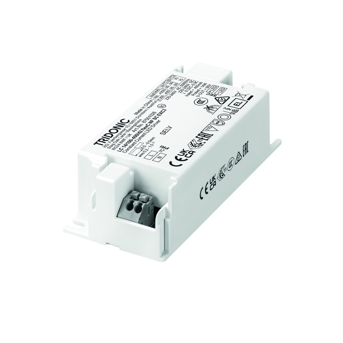 Tridonic LED Drivers Compact Fixed Output LC 14/100-400/42 flexc NF SC exc3