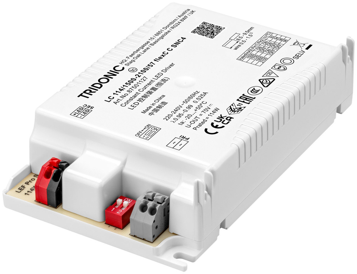 Tridonic LED Drivers Compact Fixed Output LC 114/1500-2100/57 flexc C SNC4