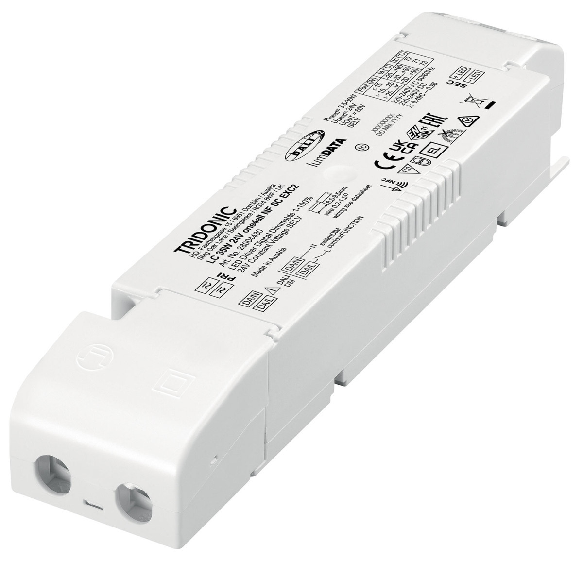 Tridonic LED Drivers Constant Voltage LC 35W 24V one4all NF SC exc2