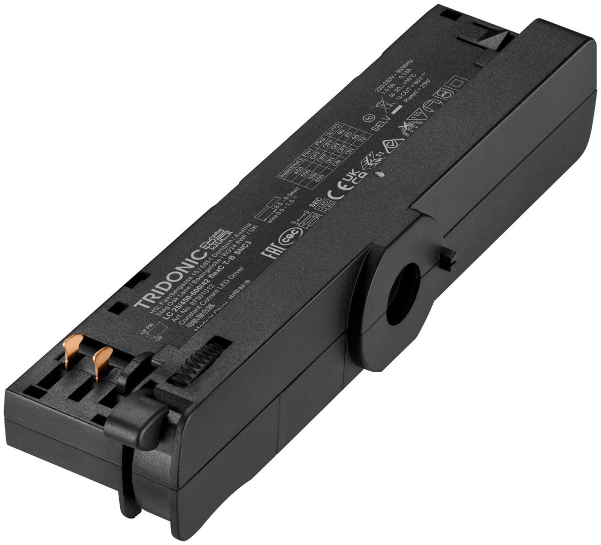 Tridonic LED Drivers In-Track Fixed Output LC 25/450-600/42 flexc T-B SNC3