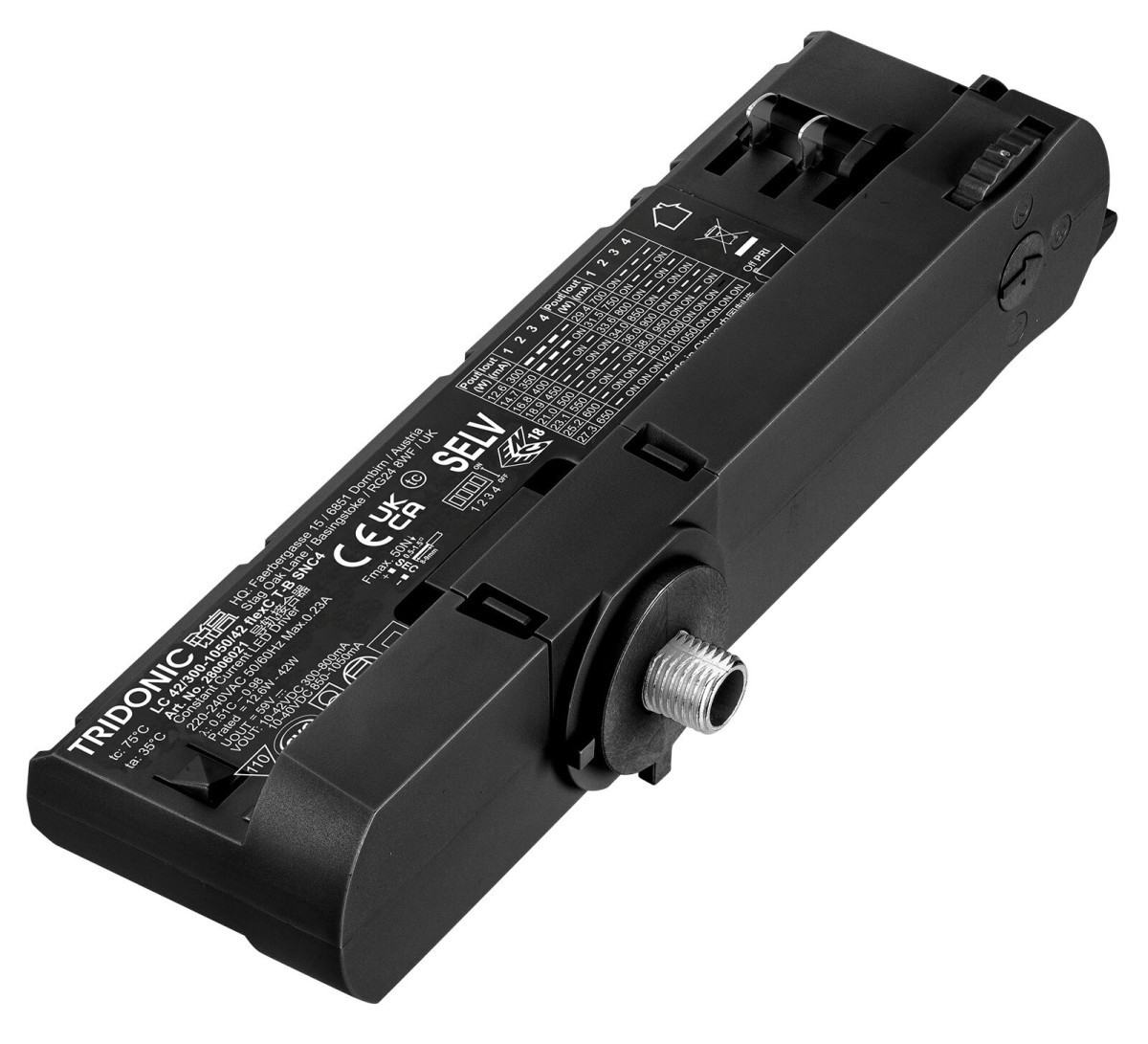 Tridonic LED Drivers In-Track Fixed Output LC 42/300-1050/42 flexc T-B SNC4