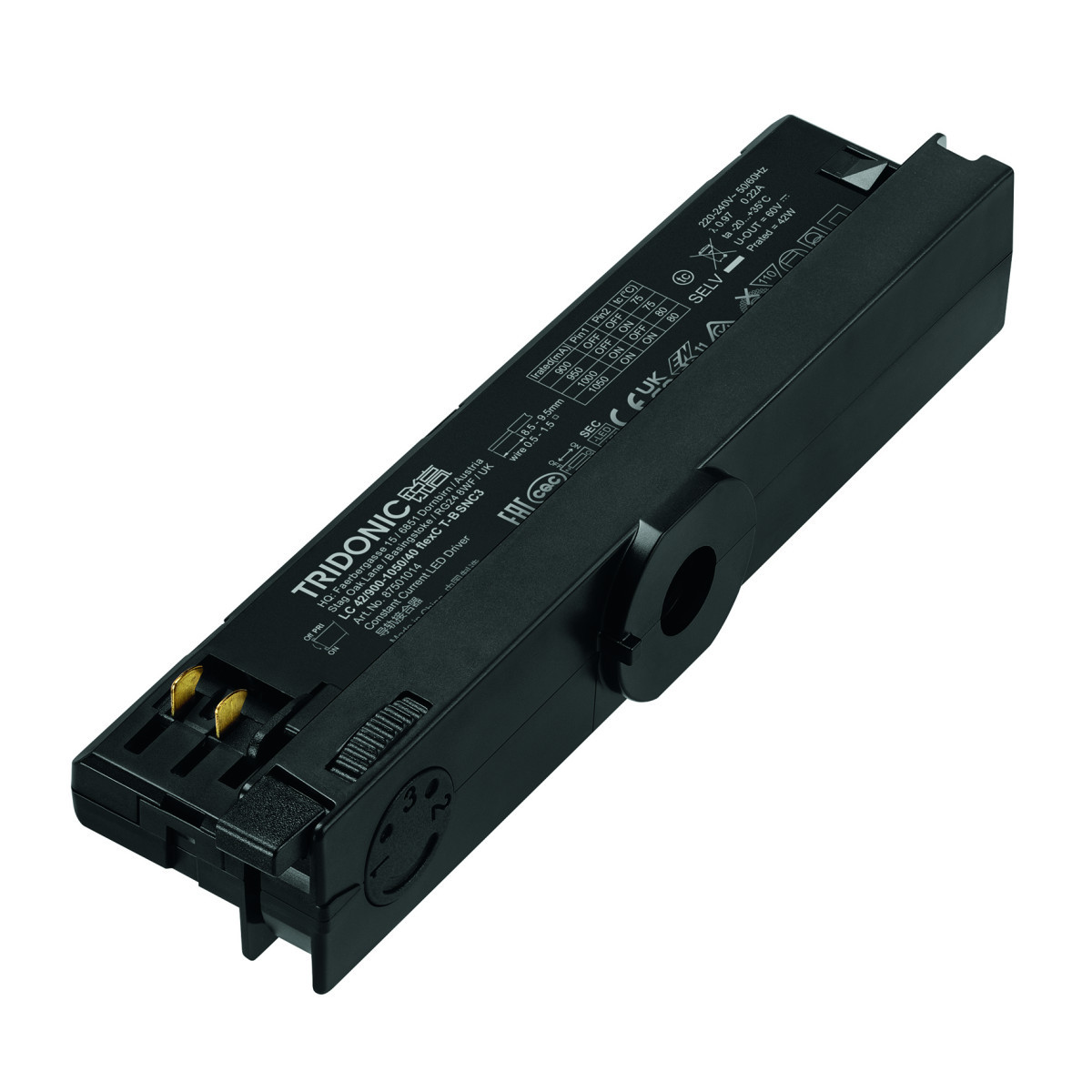 Tridonic LED Drivers In-Track Fixed Output LC 42/900-1050/40 flexc T-B SNC3