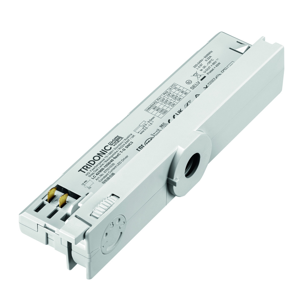 Tridonic LED Drivers In-Track Fixed Output LC 42/900-1050/40 flexc T-G SNC3