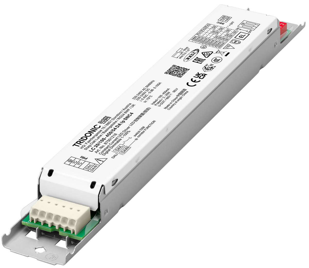 Tridonic LED Drivers Linear Dimming LC 20/100-450/54 da LP SNC4