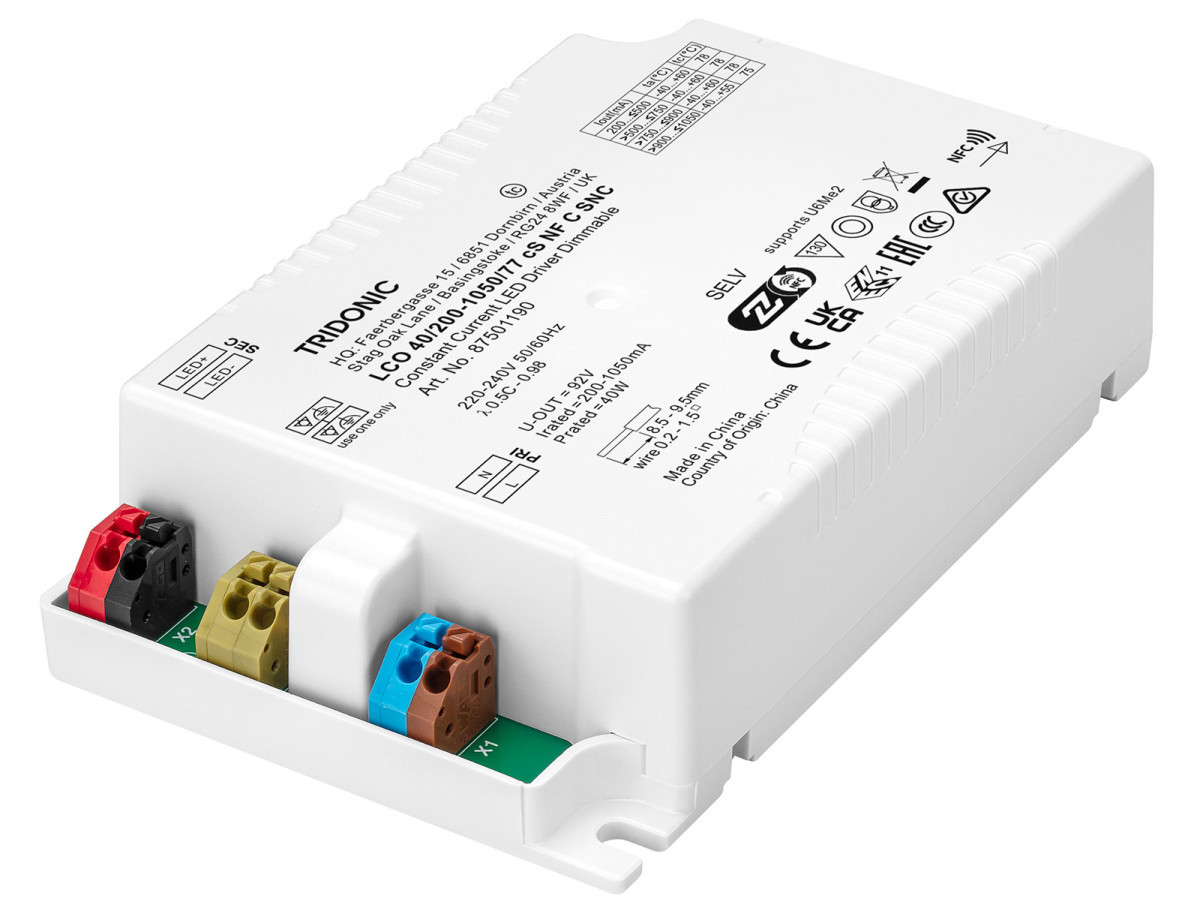 Tridonic LED Drivers Outdoor Compact Dimming Lco 40/200-1050/77 CS NF C SNC