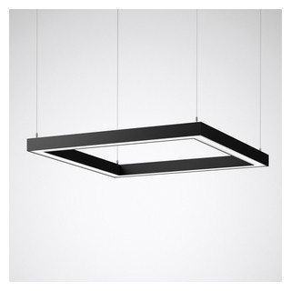 Trilux Varisto Square Pendelarmaturen Varisto square diffuser zwart vierkant et 54W lamberti