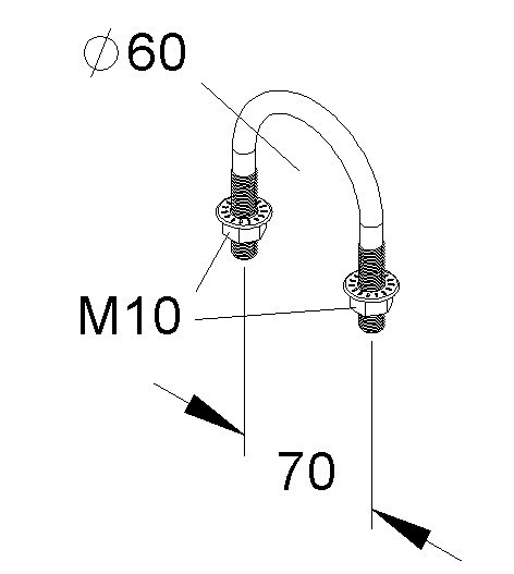 Gouda Holland Gouda Kabelbeschermbuis Tube 60 TV U-bout M6 incl bevestigingsmat