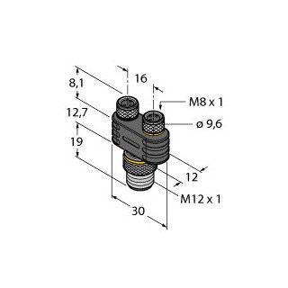 Turck 2-port junction systems Y-splitter without cable male m12x1-2 X