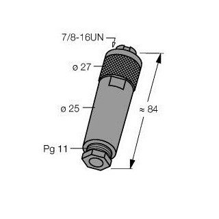 Turck 7/8" round connector female straight customizable