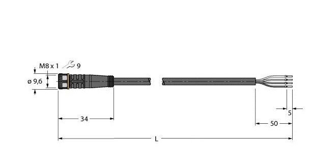 Turck Sensor kabel pur actorkabel 4P 2M