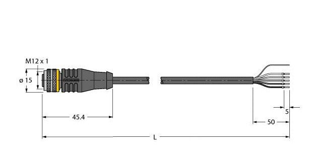 Turck Sensor kabel pur actorkabel 5P 5M