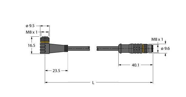 Turck Sensor kabel pur actorkabel 4P M8 1M