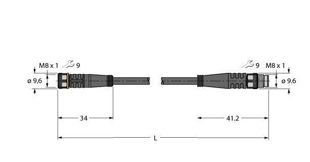 Turck Sensor kabel pur actorkabel 4P M8 2M
