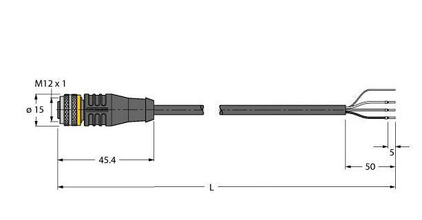 Turck Sensor kabel PVC actorkabel 3P 10M
