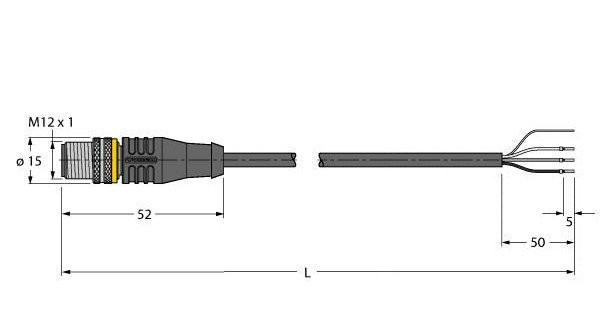 Turck Sensor kabel PVC actorkabel 3P 2M